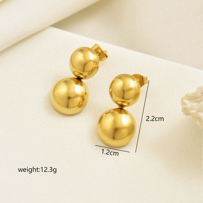 Wholesale two semicircle design stainless steel earrings