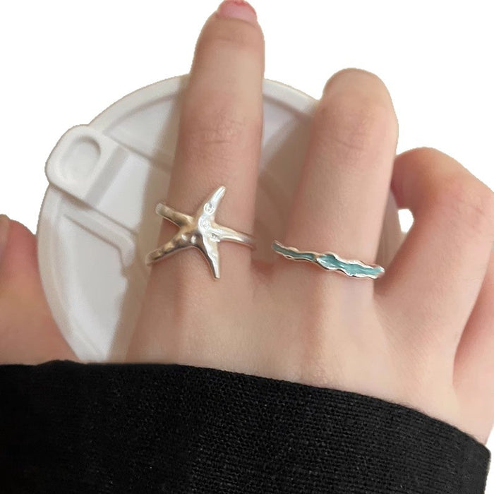 Wholesale Seaside Irregular Starfish Ring Women's Ring Women's Opening Adjustable