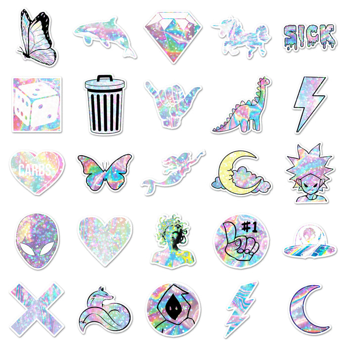 Wholesale 50pcs holographic flash point laser stickers