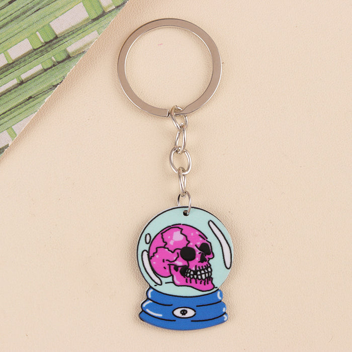 Wholesale Skull Love Claw Breaking Acrylic Keychain Horror Personality Poison Hanging Jewelry