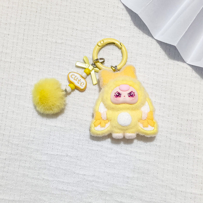 Wholesale Flocking jewelry accessories cartoon cute keychain bag pendant cute small pendant
