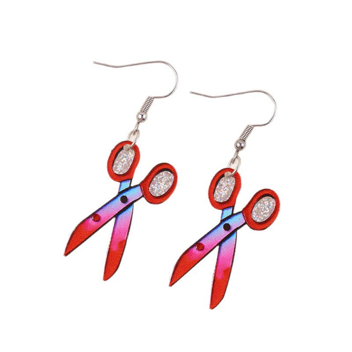 Wholesale Halloween Earrings, Contrasting Color Scissors Trendy Earrings