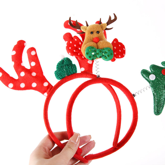 Wholesale Christmas headband elk horn five star headband Christmas decorations children plastic head buckle party decoration supplies