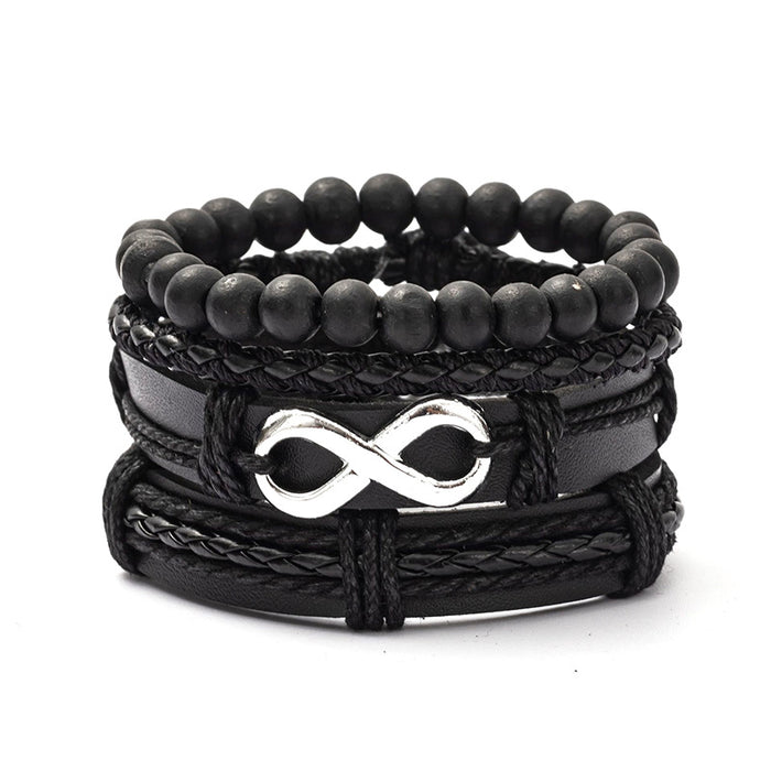 Wholesale 4pieces/pack Personalized Popular Men's Eight-character Infinity Symbol Bracelet JDC-BT-XH023