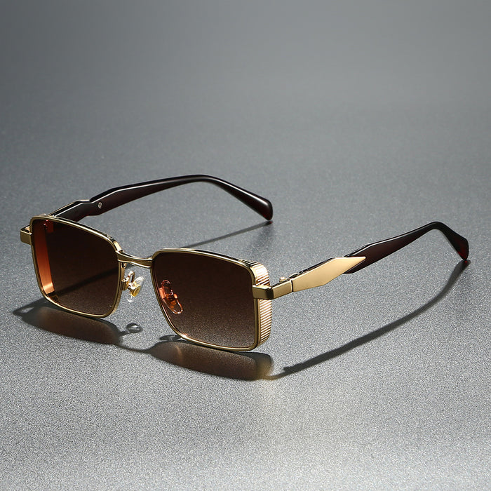 Wholesale Metallic sunglasses, personalized UV protection, fashionable square sunglasses