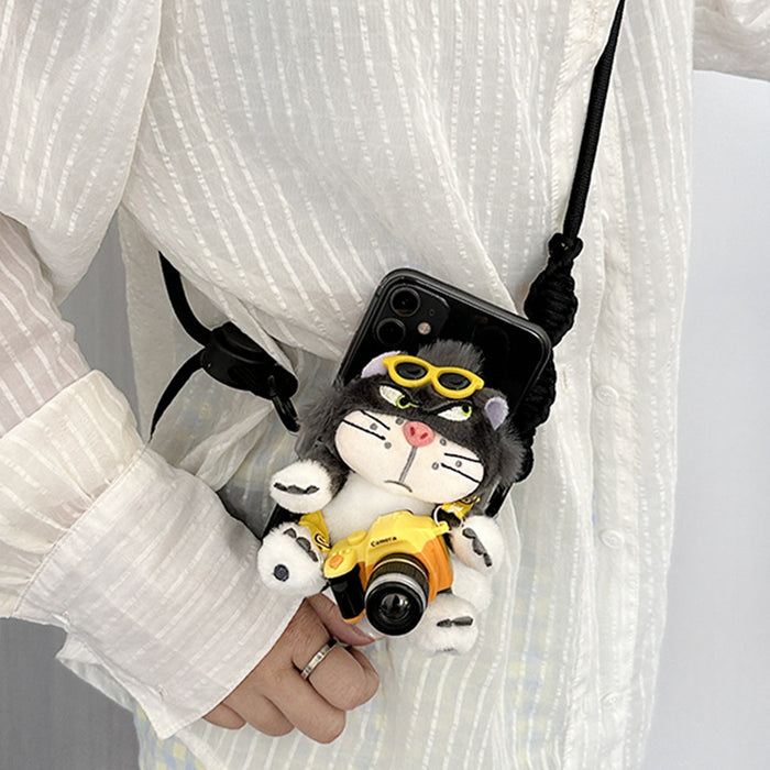 Wholesale Cat Camera Mobile Phone Case Back Clip Crossbody Plush Doll Mobile Phone Chain