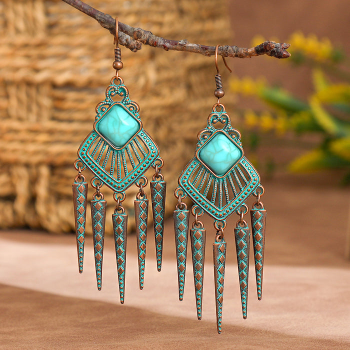Wholesale Geometric Alloy Tassel Earrings for Women Party Wear Fashion Accessory MOQ≥2