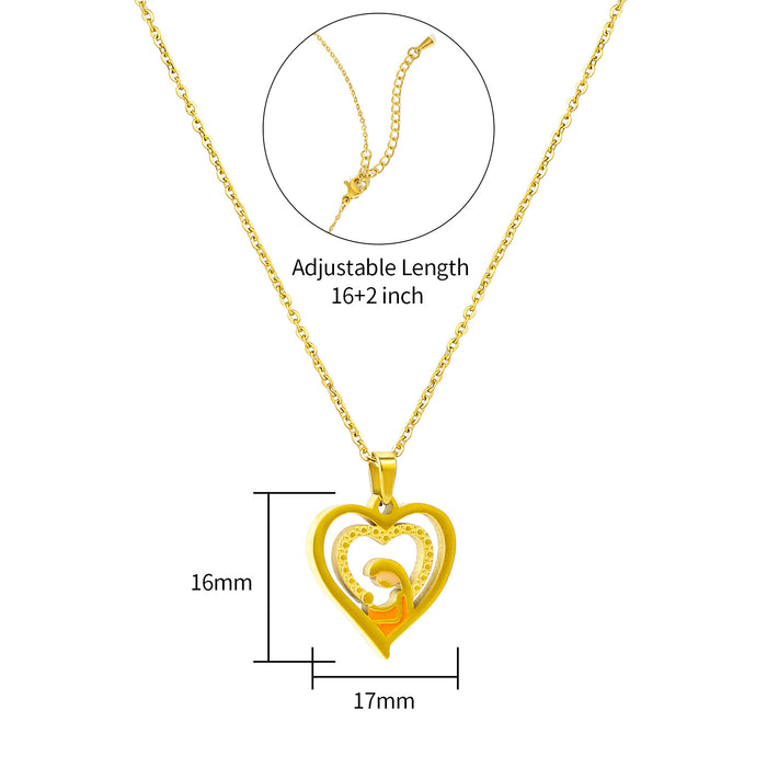 Wholesale Stainless Steel Gold-Plated Heart Necklace