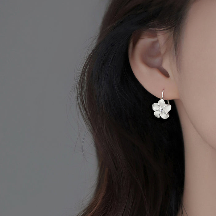 Wholesale Zircon flower earrings with a high-end and personalized feel, set with zircon flower ear hooks and earrings