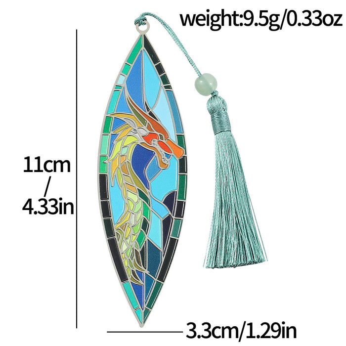 Wholesale Oil Painting Metal Tassel Accessories Bookmark