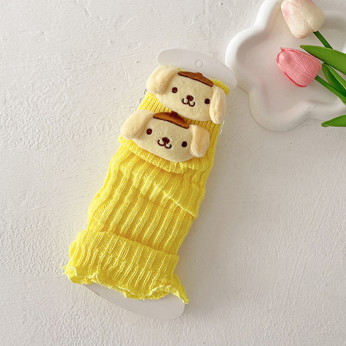 Wholesale Socks Autumn and Winter Cute Cartoon Animal Doll Knitted Warm Lace Pile Socks Baby Girl' s Trendy Leg Cover