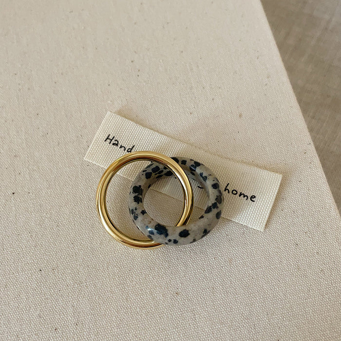 Wholesale Double layered metal ring for women, retro, light luxury, personalized, fashionable, elegant, versatile, ring and ring