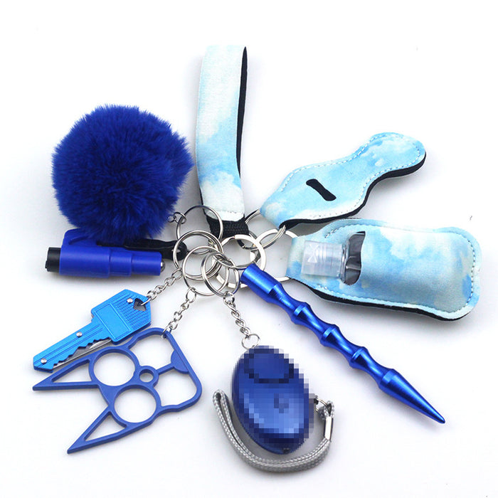 Wholesale Hand Sanitizer Bag Zinc Alloy Wrist Multi-function Keychain 10-piece Set JDC-KC-TouMS015