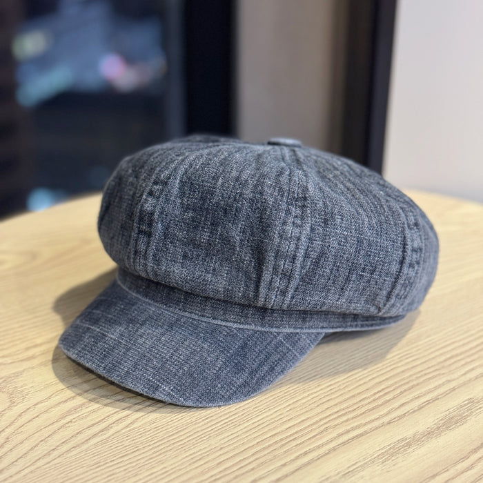 Wholesale New retro washed denim beret octagonal hat fashionable hat
