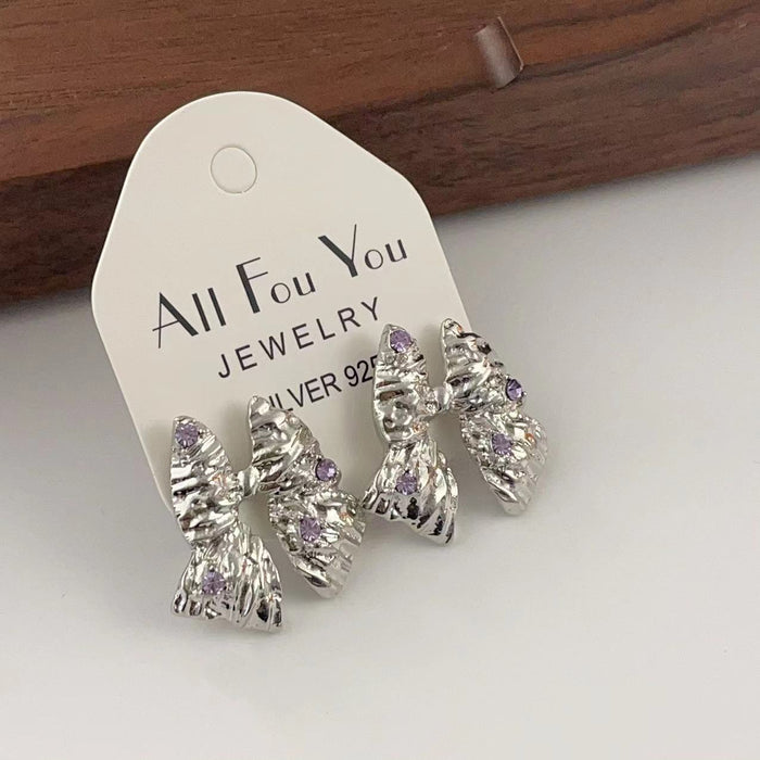 Wholesale Silver Needle Bow Earrings JDC-ES-LuY002