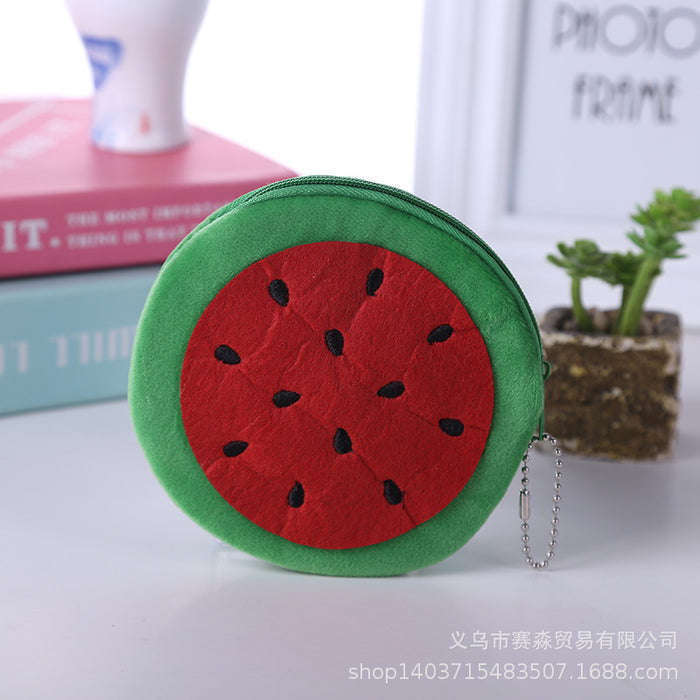 Wholesale Plush Colorful Pineapple Strawberry Watermelon Cartoon Cute Coin Purse JDC-WT-SM003