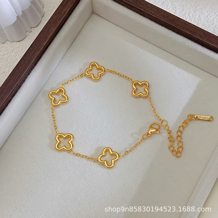 Wholesale Flower and Heart Titanium Steel Bracelet