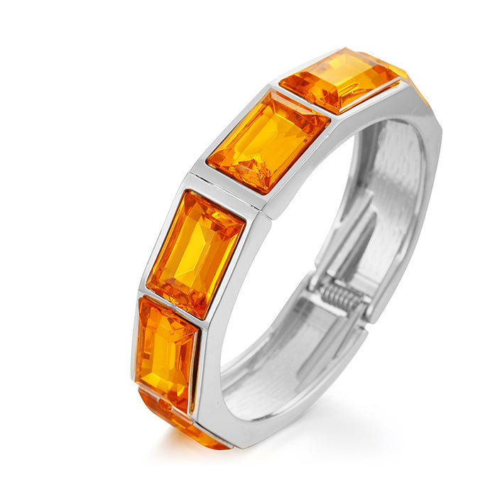 Wholesale Bracelet with high-end feel, alloy plated bracelet, fashionable opening bracelet, inlaid with jewelry bracelet