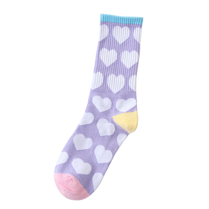 Wholesale Love women's socks, mid tube trendy men's socks, long socks, simple skateboarding sports socks, mid tube sports socks