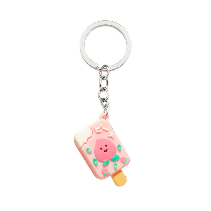 Wholesale New Mini Mini Cartoon Cute Fruit Ice Cream Keychain Car Chain Personalized Luggage Hanging Decoration Small Gift
