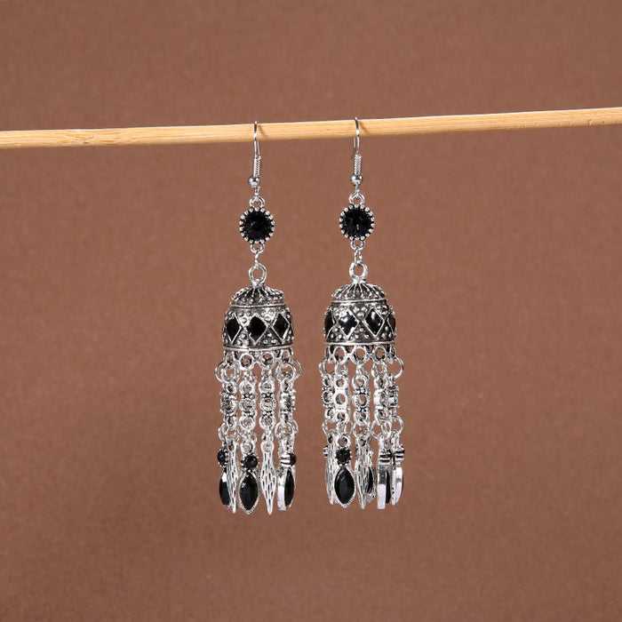 Wholesale Alloy Bohemian Tassel Long Ethnic Style Earrings JDC-ES-Gumi009