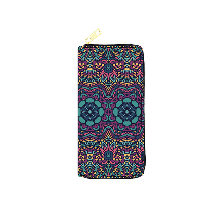 Wholesale 5pcs Retro Ethnic Style Printed Long PU Wallet JDC-WT-JiRui012