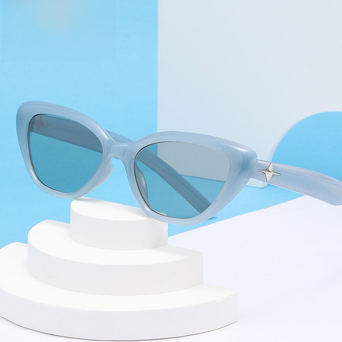 Wholesale Cat-eye small face sunglasses for women black small frame sunglasses sun protection style photo shoot