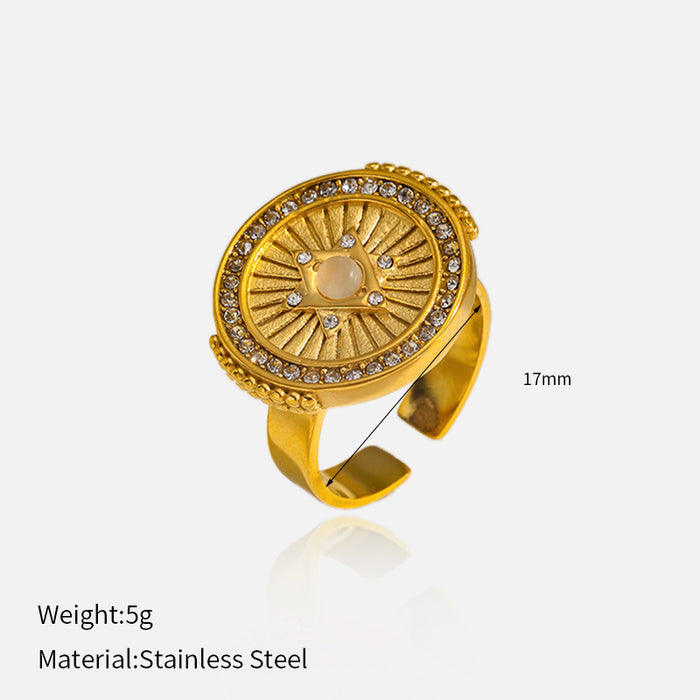 Wholesale High end stainless steel diamond inlaid movable ring that does not fade and is environmentally friendly ring jewelry