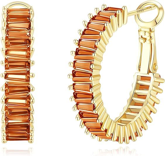 Wholesale Personalized colored zircon ear buckle copper plated genuine gold retro ear ring earrings