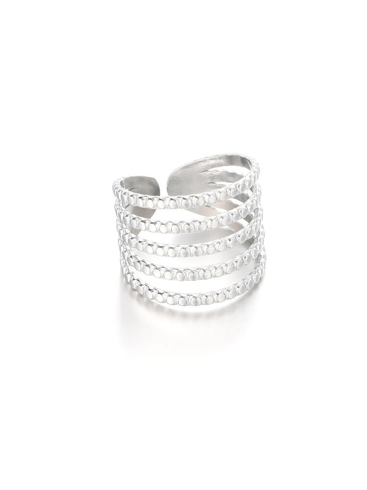 Wholesale Luxury and sophisticated irregular geometric stainless steel ring
