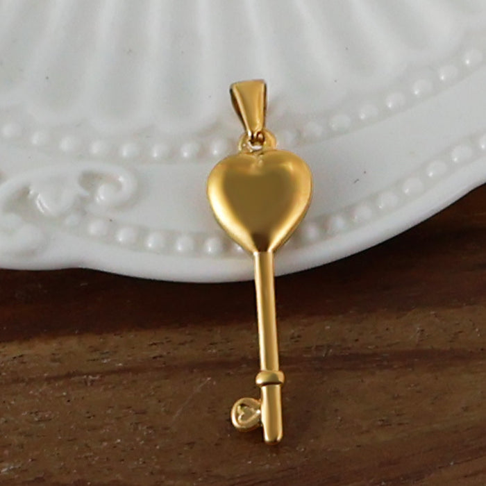 Wholesale 6pcs/set stainless steel key love anchor cross pendant titanium steel plated 24K gold