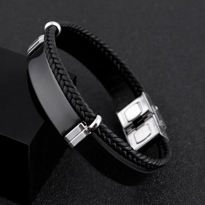 Wholesale Men's Vintage Titanium Steel Leather Bracelet JDC-BT-YuYuan001