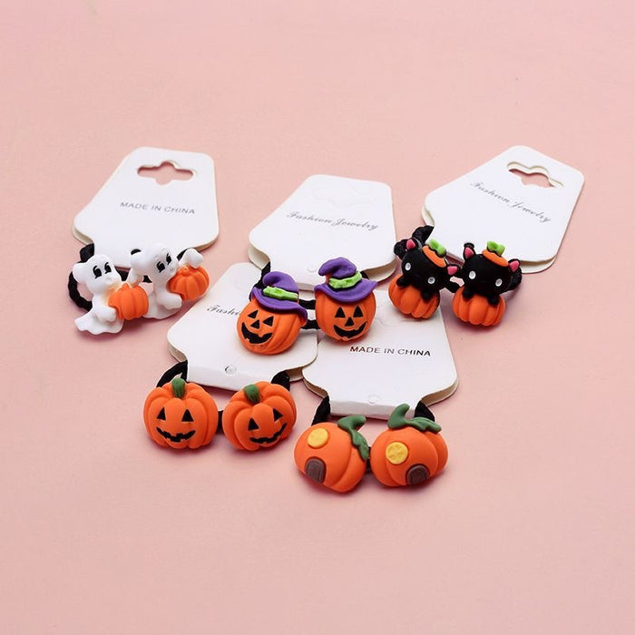 Wholesale Cute  pumpkin ghost children' s hair band Girls baby rubber band Girls hair accessories headband headdress suit
