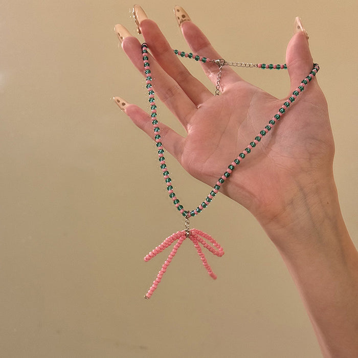 Wholesale Butterfly Beaded Double Layer Choker Necklace Trendy Fairy Jewelry Accessory