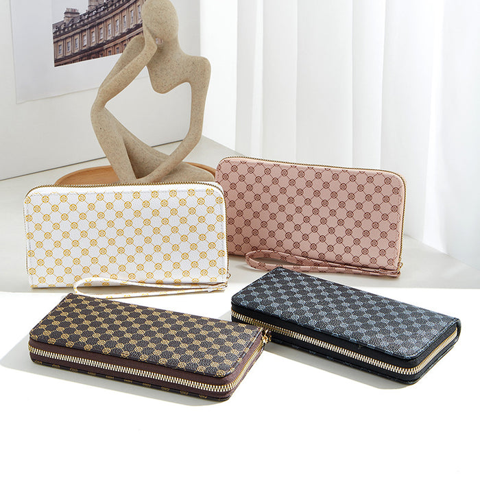 Wholesale Wallet Women's Long Zipper Handheld Zero Wallet Fashion Vintage Multi Functional Card Slot Wallet Phone Bag JDC-WT-QJR003