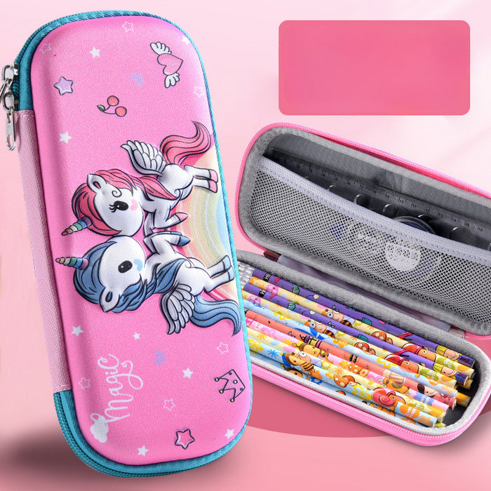 Wholesale 3D Children Cartoon Large Capacity Leather Pencil Case JDC-PC-QQBB004