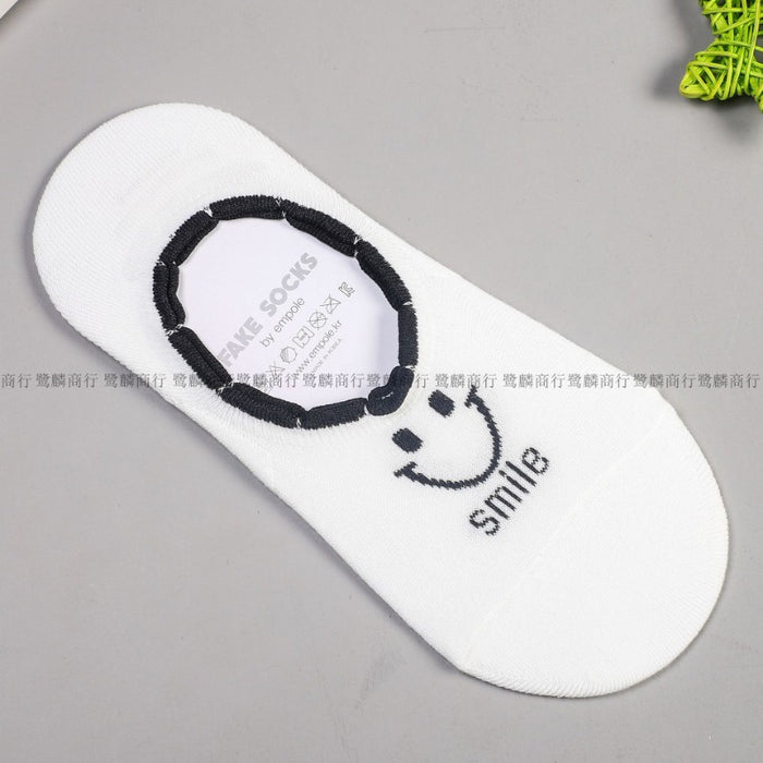 Wholesale Smiley Cotton Anti-Slip Invisible Socks Women's Short Socks JDC-SK-BuZL008