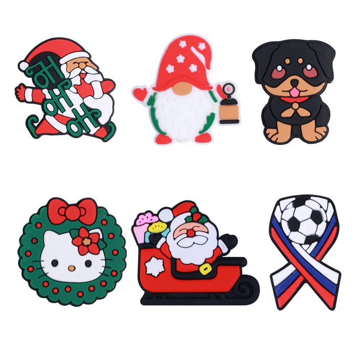 Wholesale 20PCS/Pack Silicone Cartoon Christmas Bead Beadable Pen DIY Accessory JDC-BDS-HeX044
