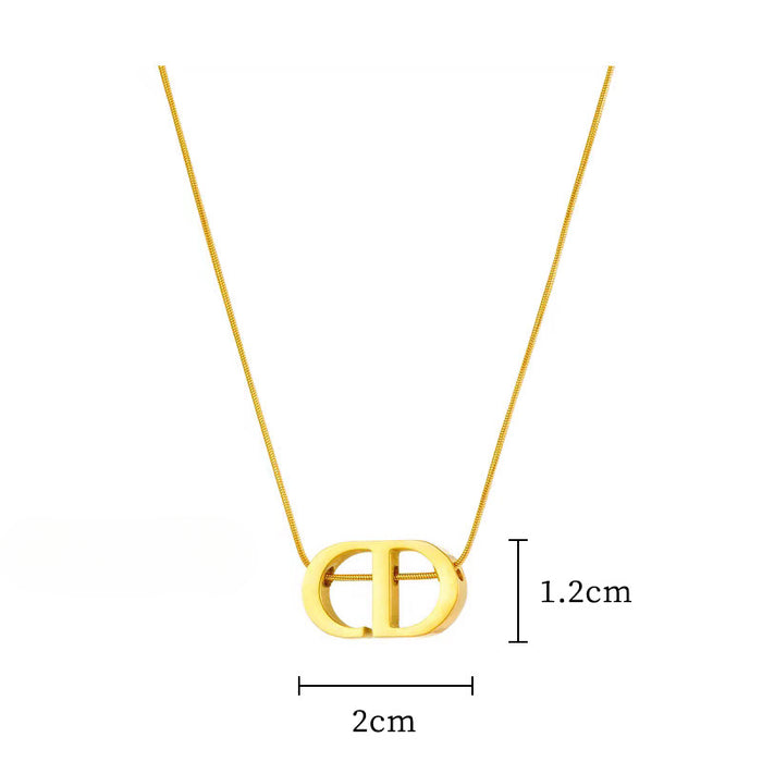 Wholesale Titanium Steel Letter Necklace JDC-NE-LiGe003