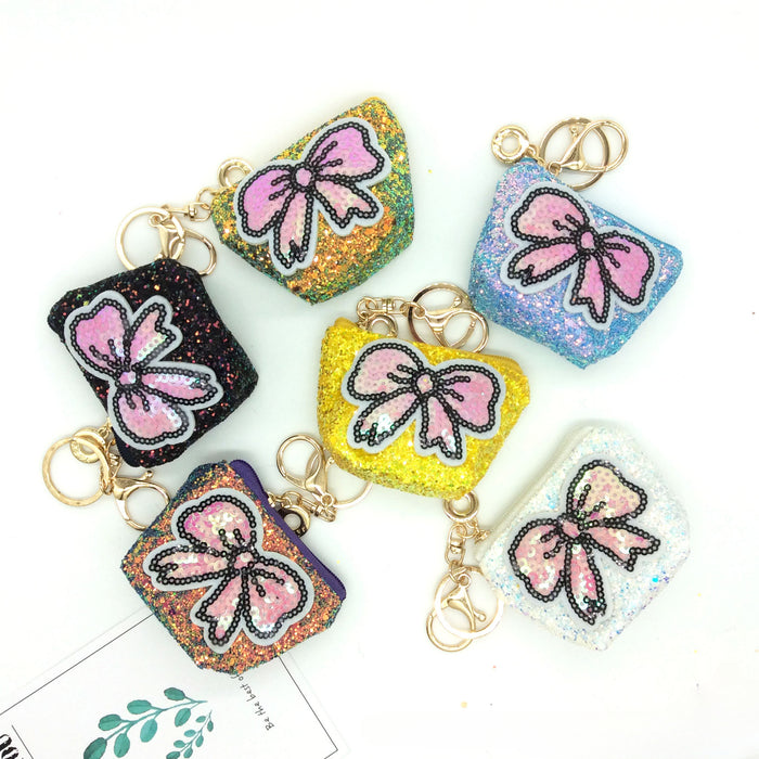 Wholesale bow coin sequins Keychains
