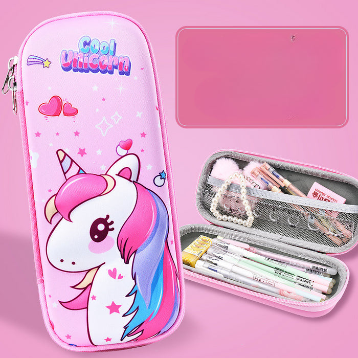 Wholesale 3D Children Cartoon Large Capacity Leather Pencil Case JDC-PC-QQBB003