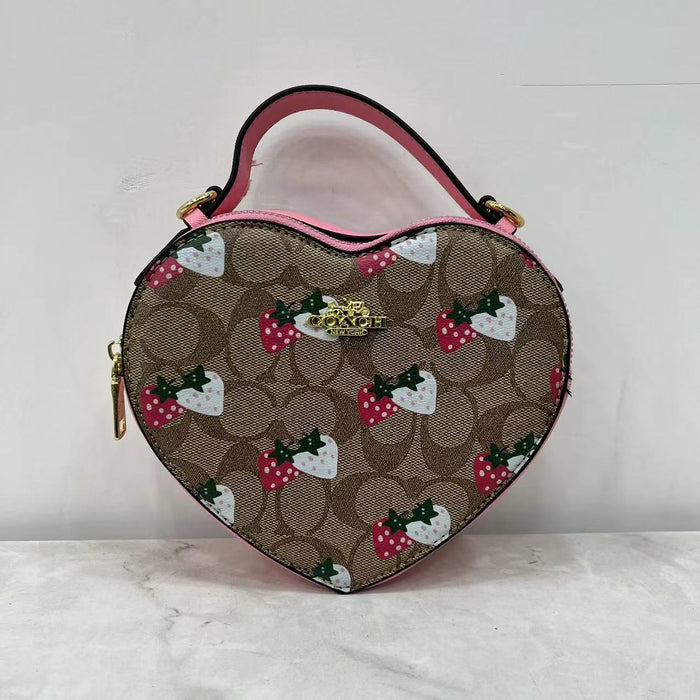 Wholesale 2024 New Style Fashion Classic Heart Bag Old Flower Handbag Shoulder Bag (F) JDC-SD-ManY004