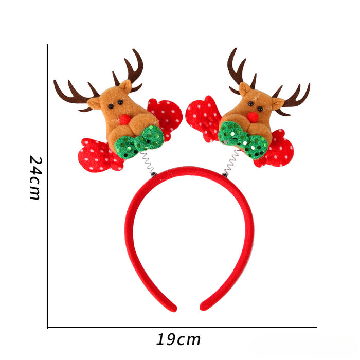 Wholesale Christmas Jewelry Headband Elk Antler Five-star Children's Plastic Headband JDC-HD-ZHHAO009