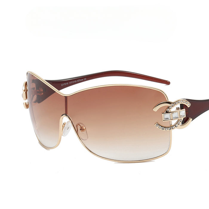 Wholesale Diamond PC One-piece Large Frame Sunglasses JDC-SG-KD216