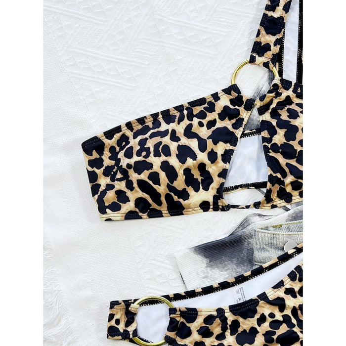 Wholesale Nylon Leopard Print Triangle Split Swimsuit JDC-SW-XMa017