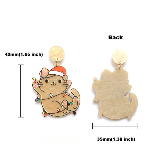 Wholesale Christmas Tree Rainbow Koala Dinosaur Cactus Gingerbread Man Acrylic Earrings JDC-ES-Qiany006