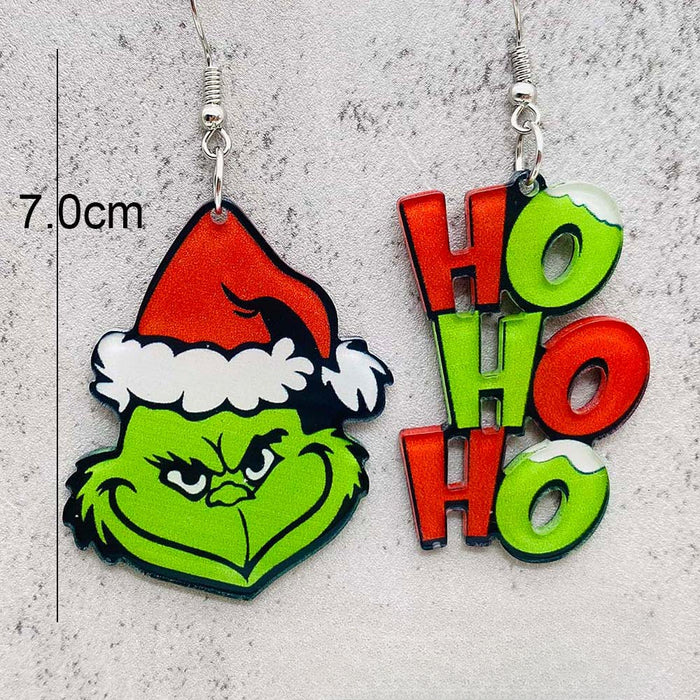 Wholesale Christmas Acrylic Asymmetric Earrings JDC-ES-YaChen001