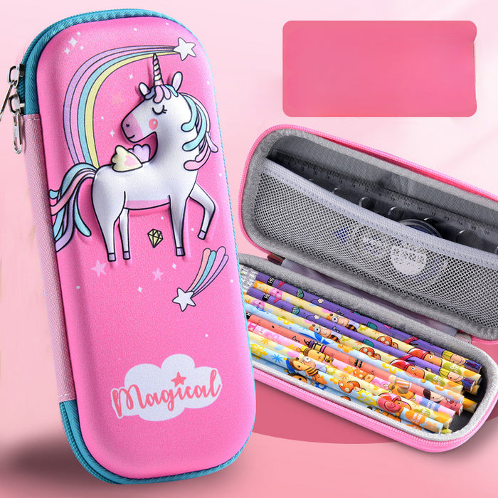 Wholesale 3D Children Cartoon Large Capacity Leather Pencil Case JDC-PC-QQBB004