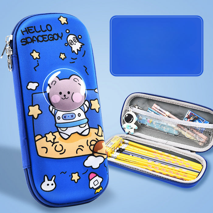 Wholesale 3D Children Cartoon Large Capacity Leather Pencil Case JDC-PC-QQBB003