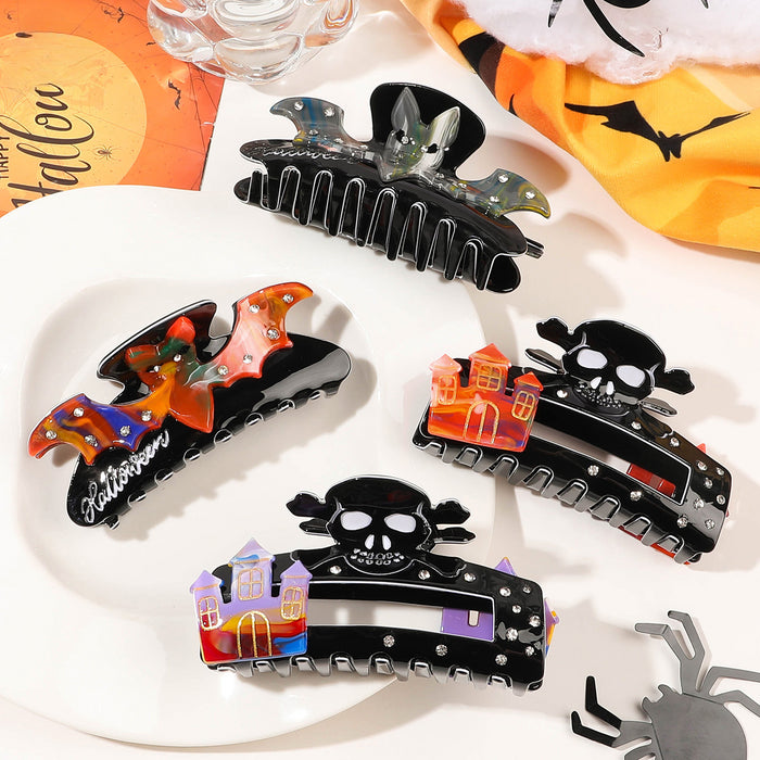 Wholesale Halloween Skull Ghost Shark Clip Acrylic Hairpin JDC-HC-Yiyue001